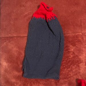 Navy Blue and Red Hanging Towel